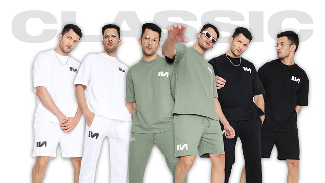 Black, White and green Oversized T-shirt, Sweatpants, Shorts