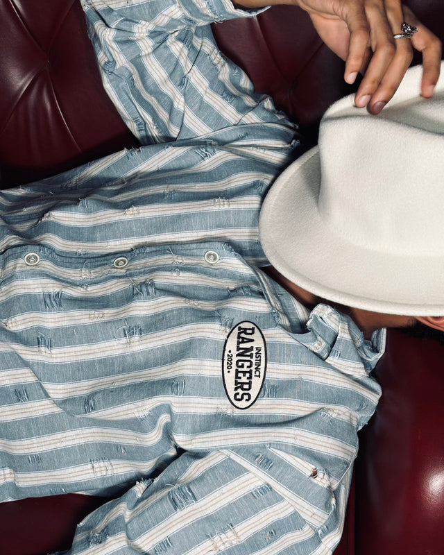 Distressed - Shirt (Sky Blue )