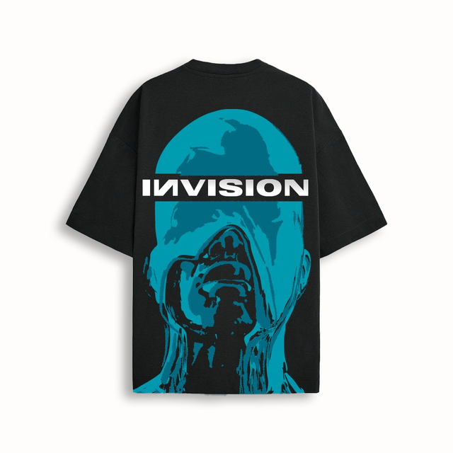 Black and Blue Invision Oversized T-Shirt