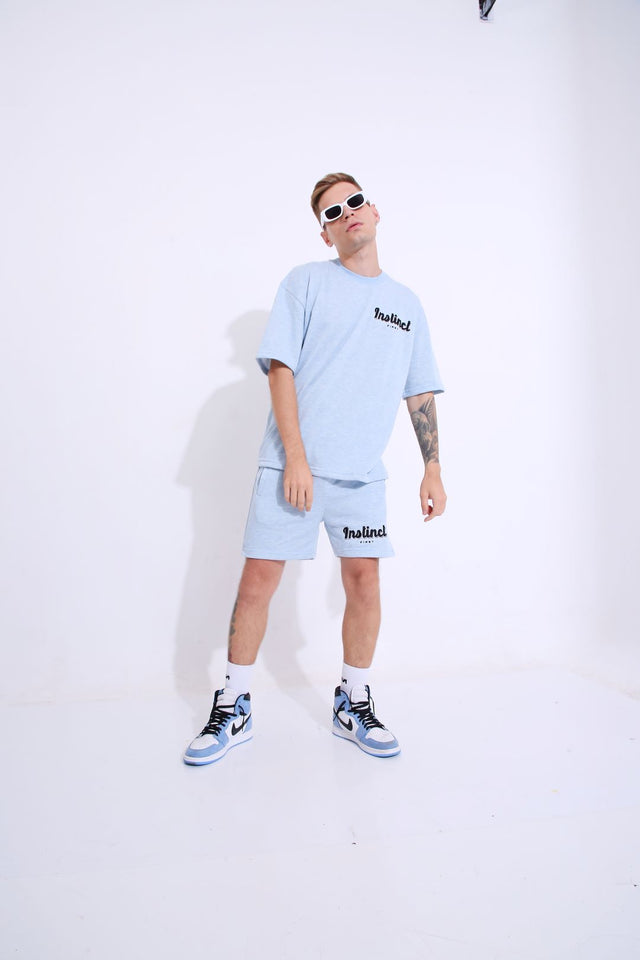 Retro Melange Blue- Oversized T-shirt