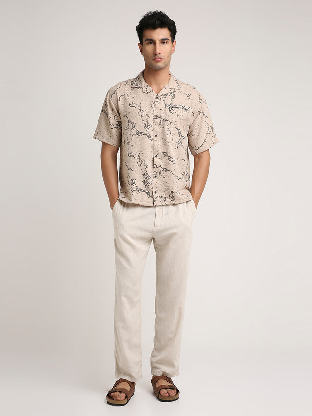 Splatter Shirt - Relaxed Fit (Camel Brown)