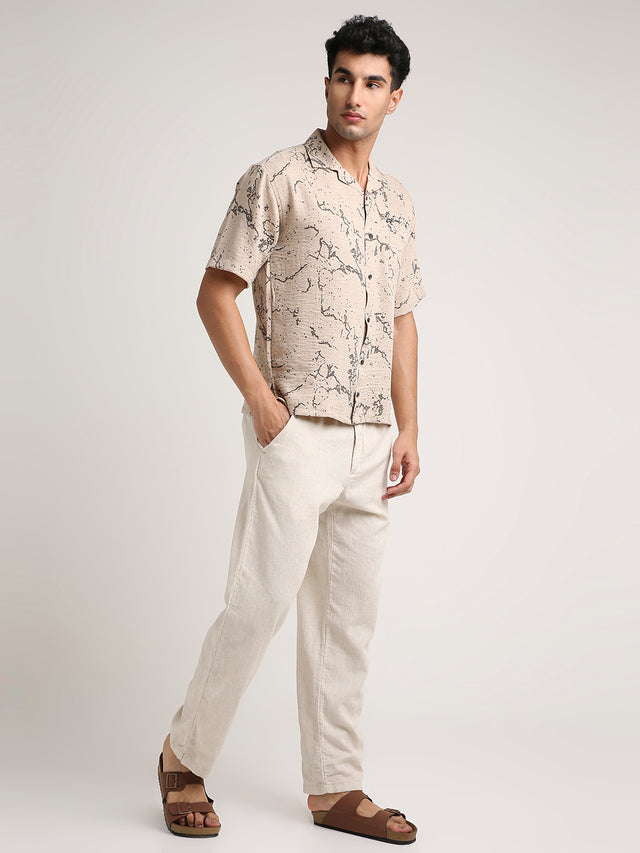 Splatter Shirt - Relaxed Fit (Camel Brown)