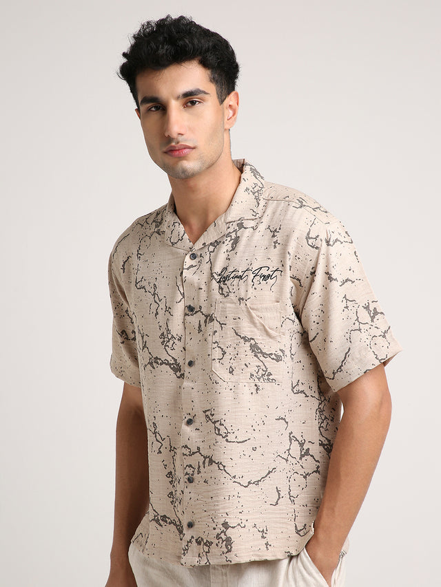 Splatter Shirt - Relaxed Fit (Camel Brown)