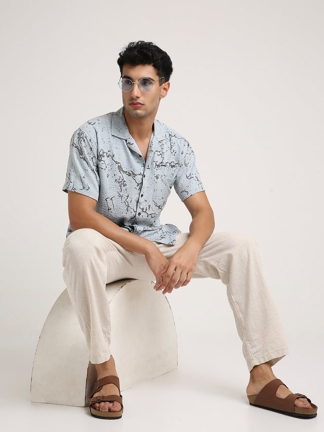 Splatter Shirt - Relaxed Fit (Blue)