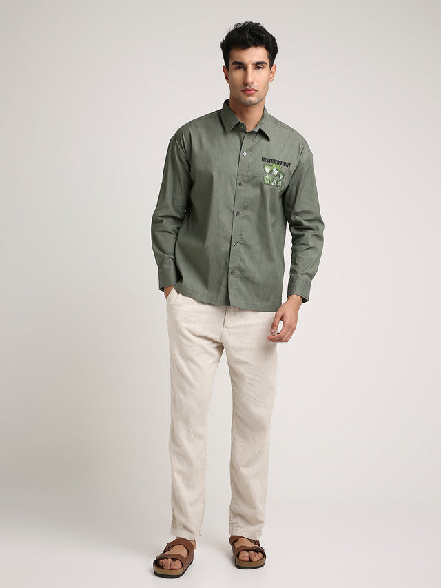 Tribal Shirt - Olive Green