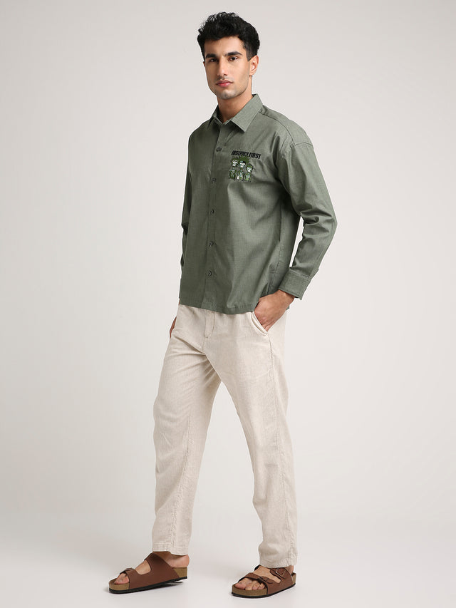 Tribal Shirt - (Olive Green)