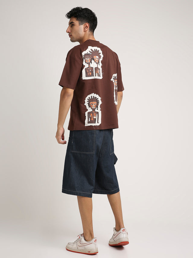 Tribal - Oversized T-Shirt (Coffee)