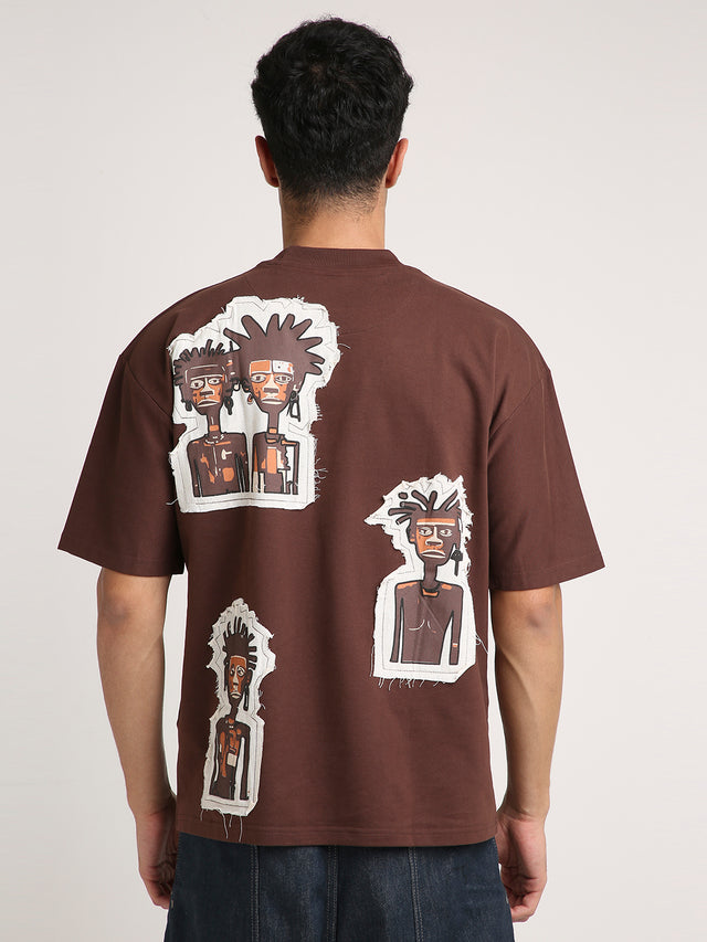 Tribal - Oversized T-Shirt (Coffee)