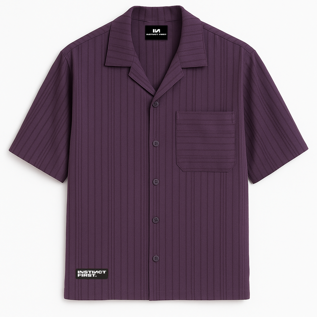 Metallic Stripe Shirt - Purple