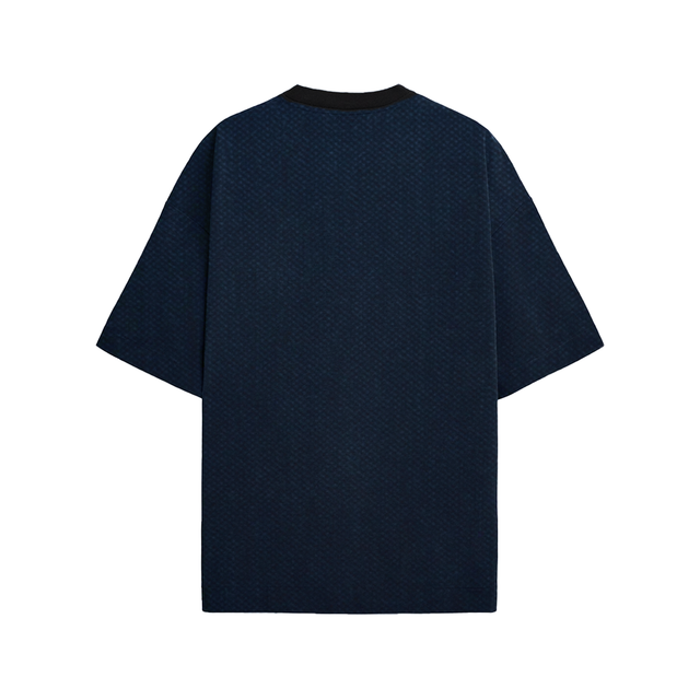 Denim Patch Oversized T-Shirt - Blue