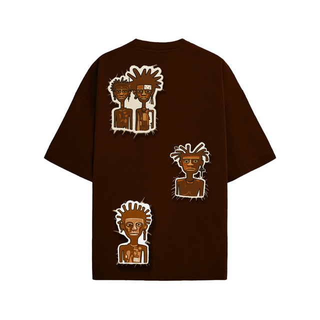 Tribal - Oversized T-Shirt (Coffee)