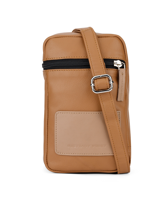 leather crossbody bag - tan - instinct first