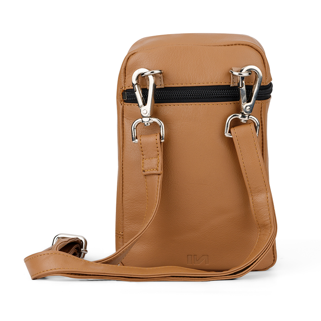 leather crossbody bag - tan - instinct first