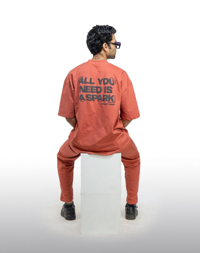 Oversized T-shirts - Brick Red - Instinct First