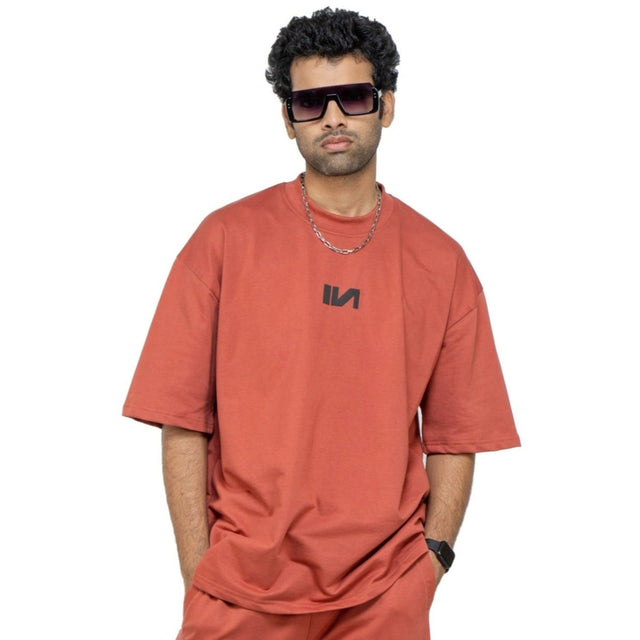 Oversized T-shirts - Brick Red - Instinct First