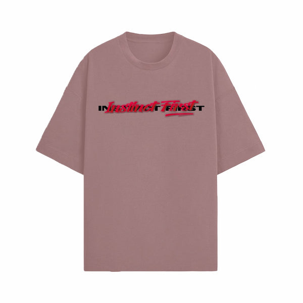 Think Later Oversized T-Shirt - (Pale Pink)