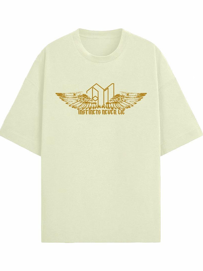 Rebel Angel Oversized T-Shirt  - (Off-White)