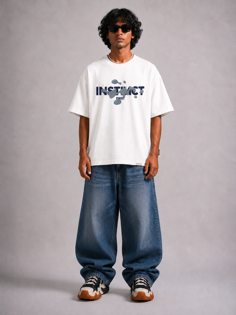 Splash of Instincts - Oversized T-shirt (White)