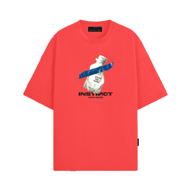 Pure Instinct- Oversized T-shirt (Coral Red)