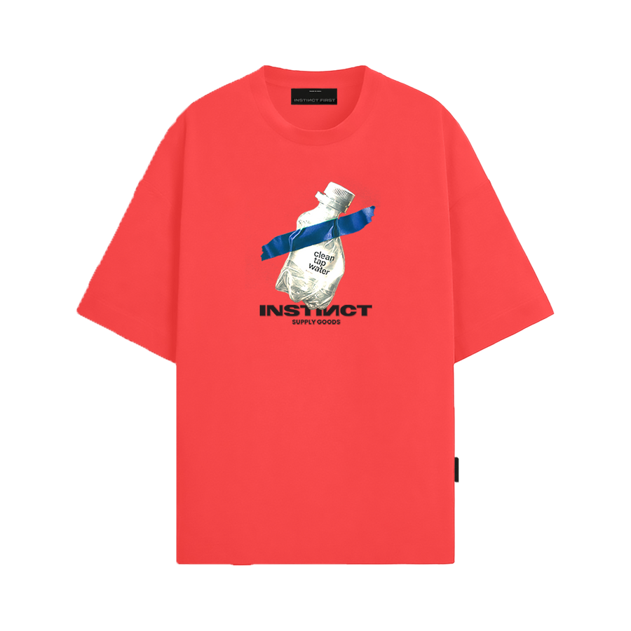 Pure Instinct- Oversized T-shirt (Coral Red)