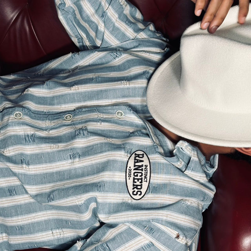Distressed - Shirt (Sky Blue )