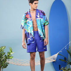 Cuban Oversized Shorts (Blue)