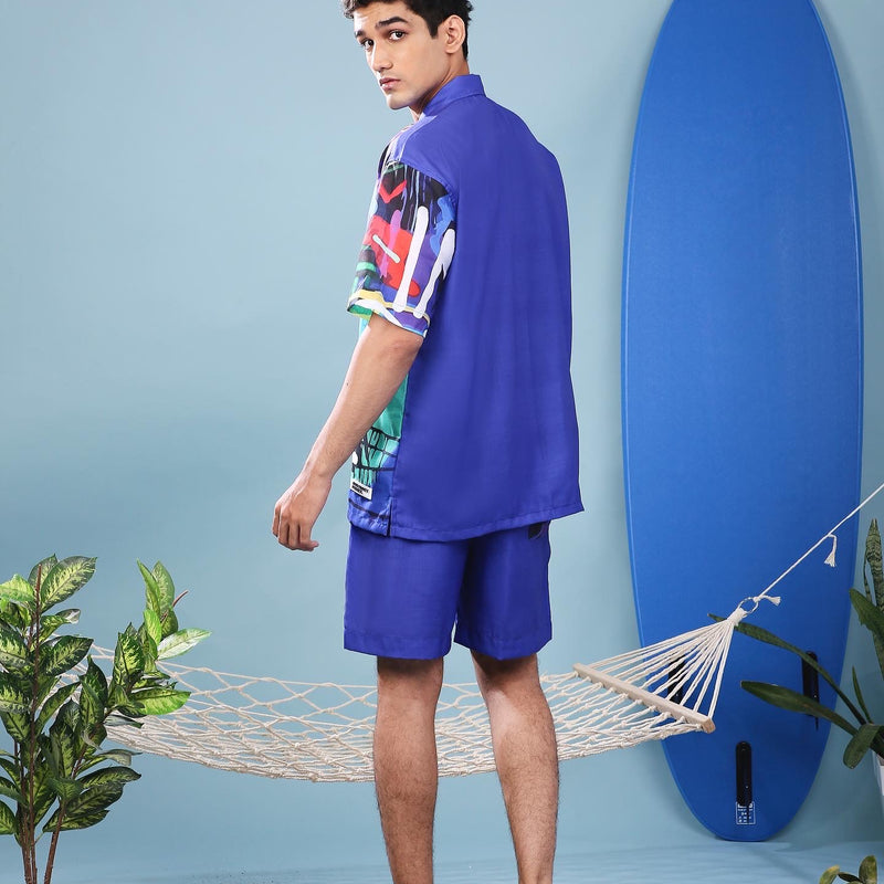 Cuban Oversized Shorts (Blue)