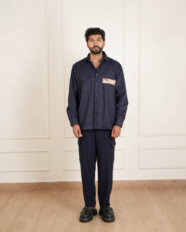 The Renaissance  Shacket - Navy Blue