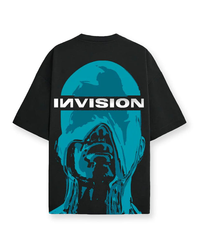 Black and Blue Invision Oversized T-Shirt