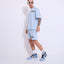 Retro Melange Blue - Oversized Shorts