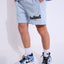Retro Melange Blue - Oversized Shorts
