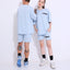 Retro Melange Blue - Oversized Shorts