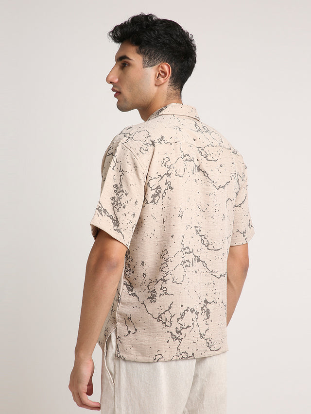 Splatter Shirt - Relaxed Fit (Camel Brown)