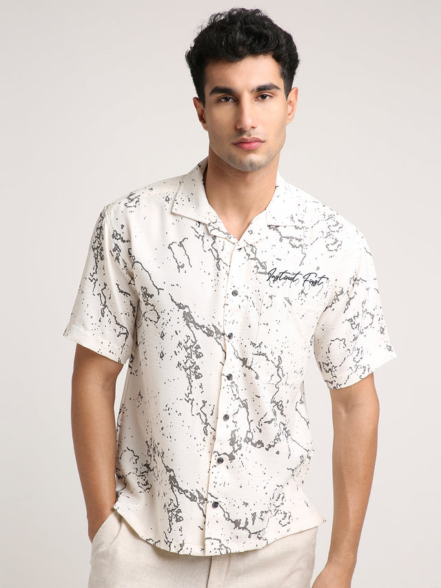 Splatter Shirt - Relaxed Fit (White)