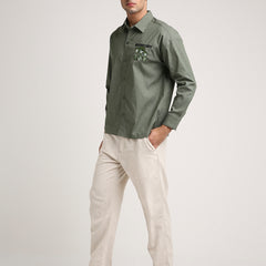 Tribal Shirt - (Olive Green)