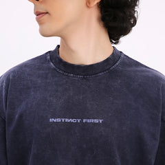 Cobalt Washed Out Oversized T-shirt (Blue)