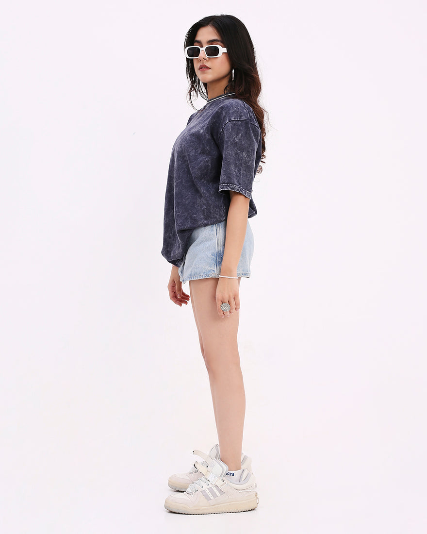 Cobalt Washed Out Oversized T-shirt (Blue)