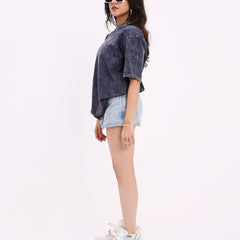 Cobalt Washed Out Oversized T-shirt (Blue)