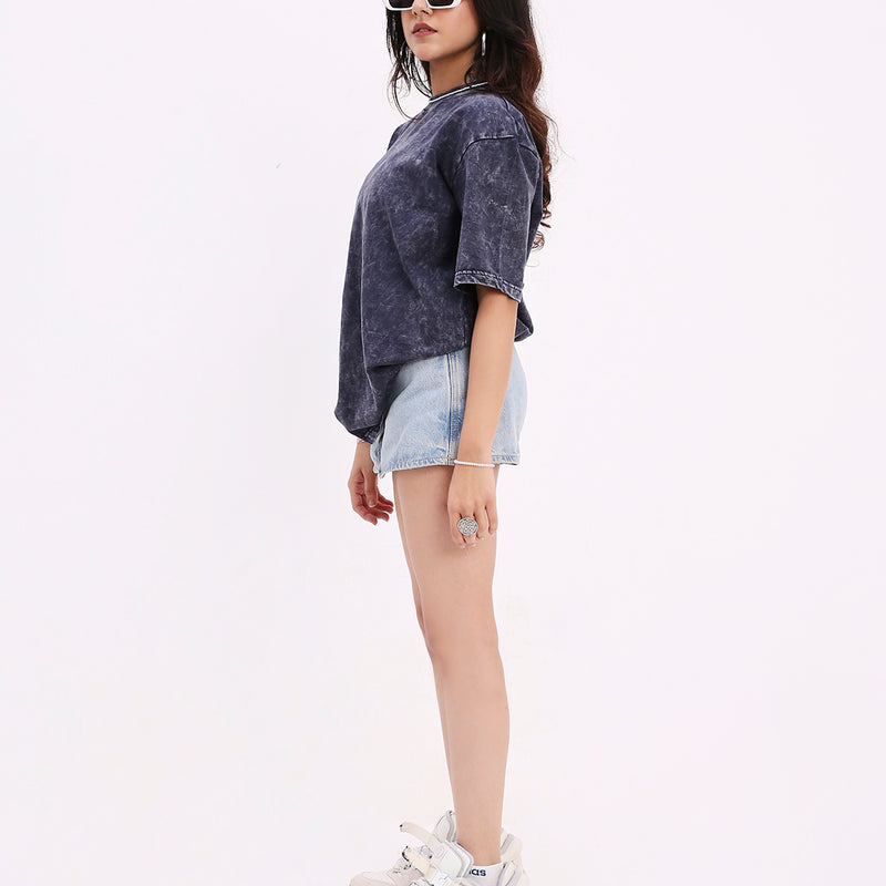 Cobalt Washed Out Oversized T-shirt (Blue)