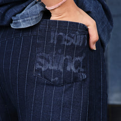Stripe Denim Pants - (Blue)