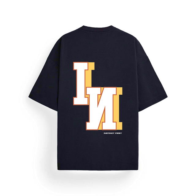 Navy Blue Oversized T-shirt - Bold IN