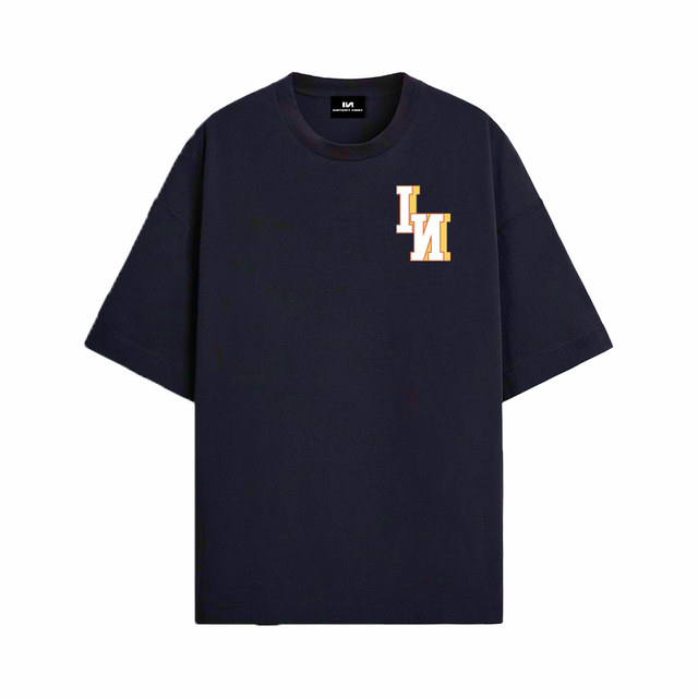 Navy Blue Oversized T-shirt - Bold IN