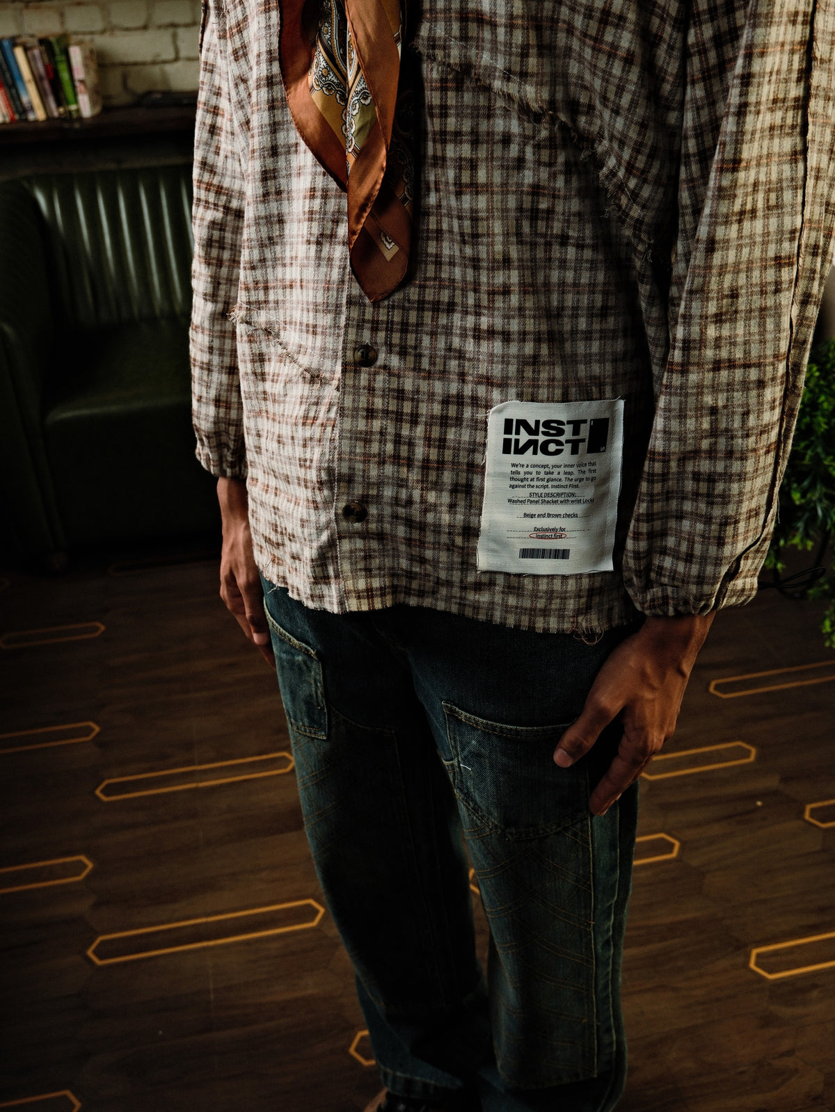 Raw Panel  Shirt - (Brown)