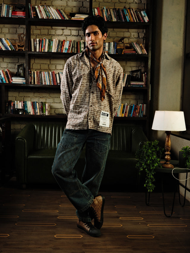 Raw Panel  Shirt - (Brown)