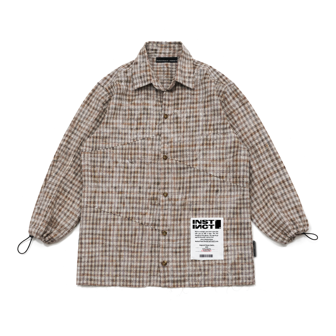 Raw Panel  Shirt - (Brown)