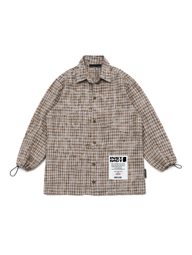 Raw Panel  Shirt - (Brown)
