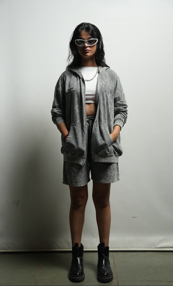GRAPHITE Washed shorts