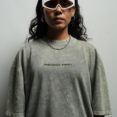 Washed oversized T-shirt (Jade)