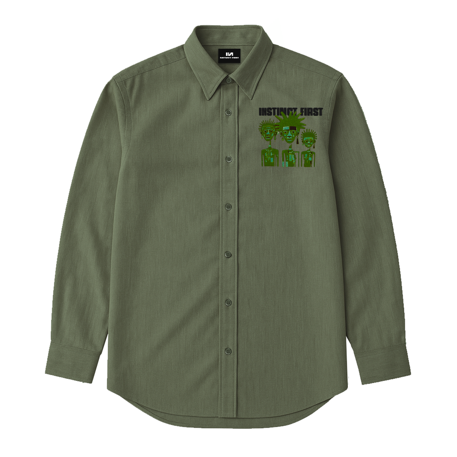 Tribal Shirt - (Olive Green)