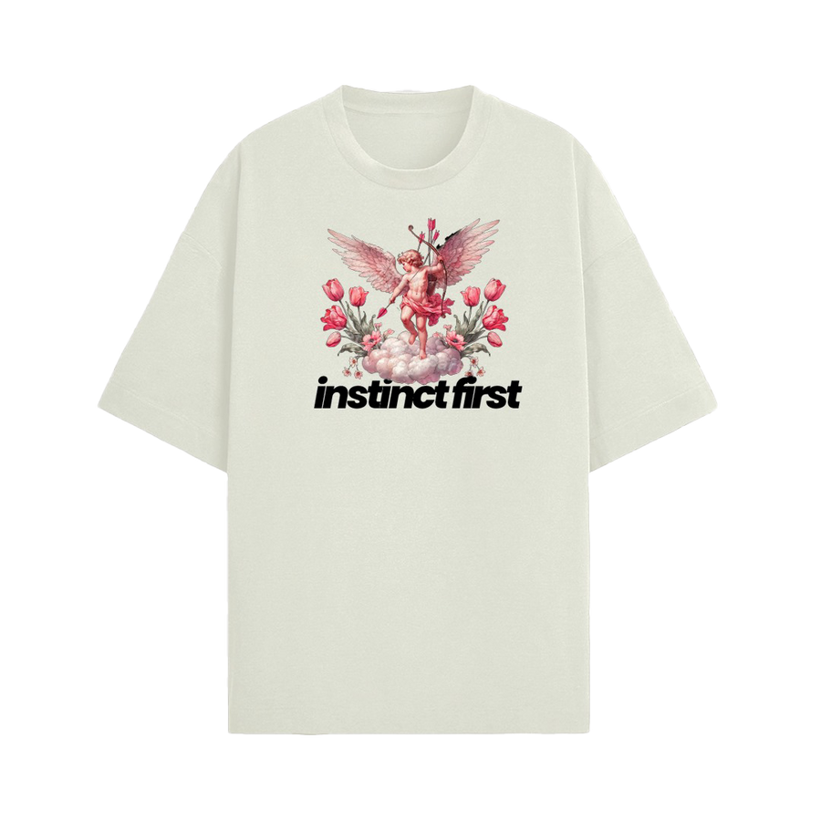Cupid's Instinct Oversized T-shirt- (Off-White)